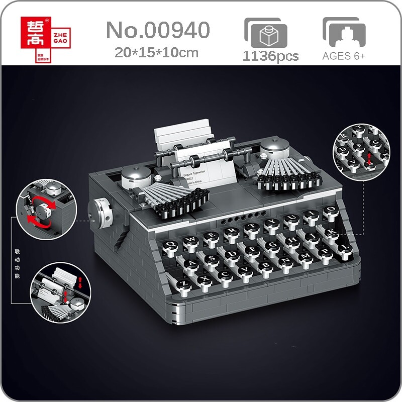 Zhegao 00940 Retro Classic Typewriter