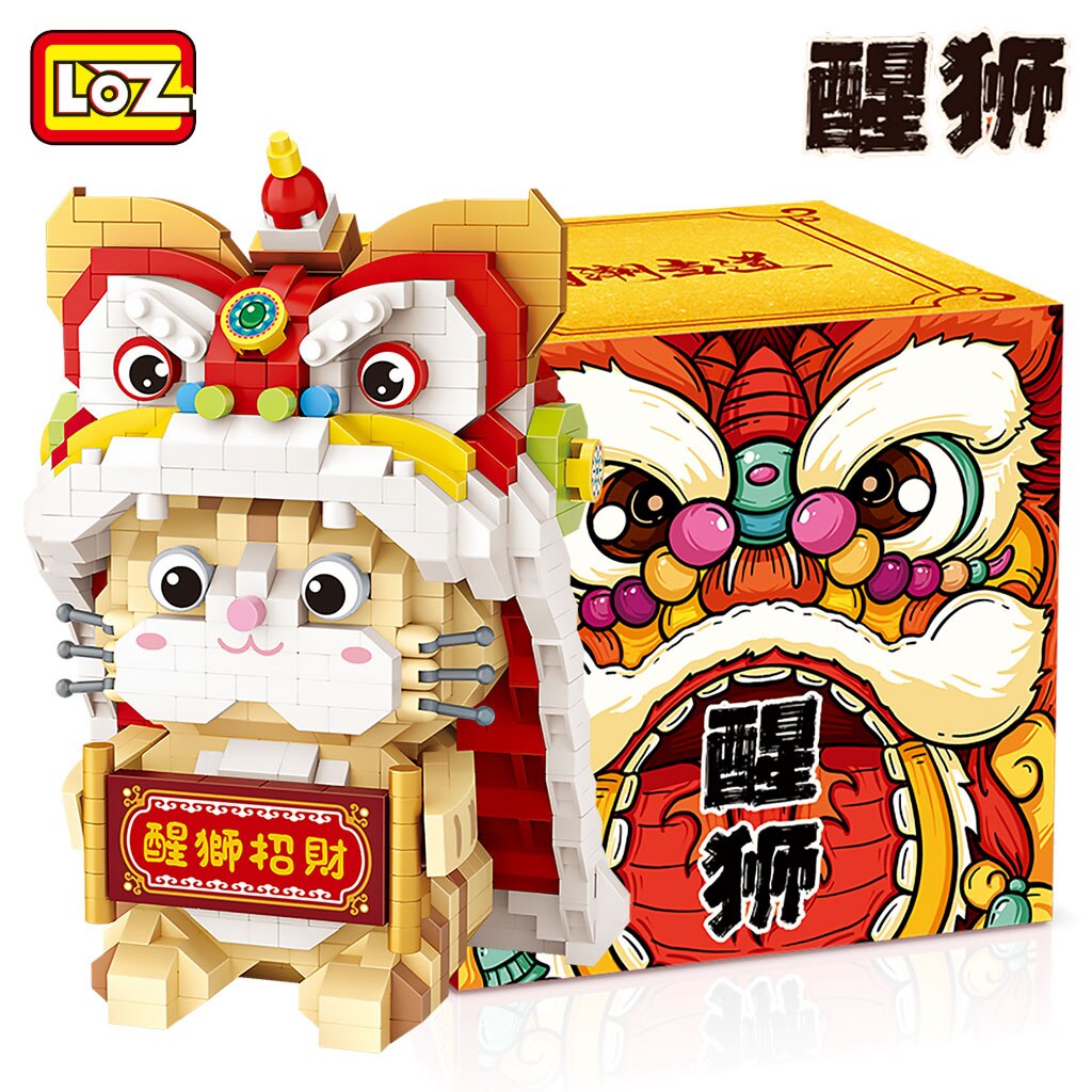 LOZ 9258 Lion Dance and Lucky Cat