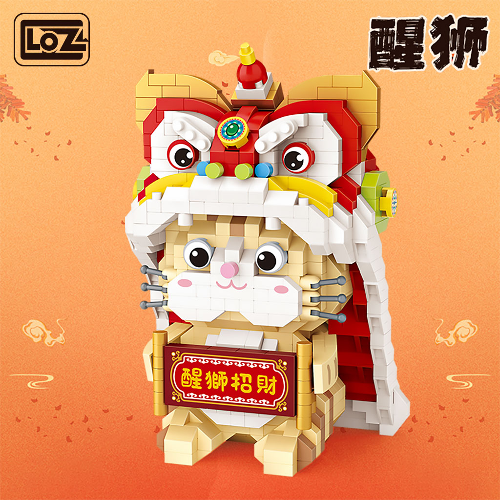 LOZ 9258 Lion Dance and Lucky Cat
