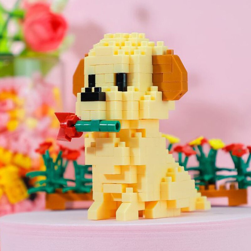 Balody 18248-6 Golden Retriever Dog with Rose
