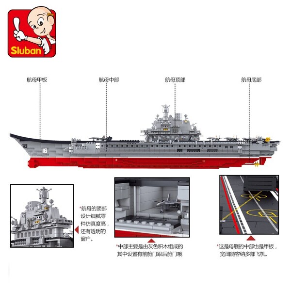 Sluban 0388 Large Aircraft Carrier Liaoning 1:350