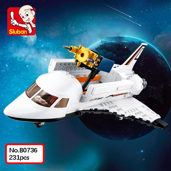 Sluban B0736 Space Adventure Shuttle Airbus Jet