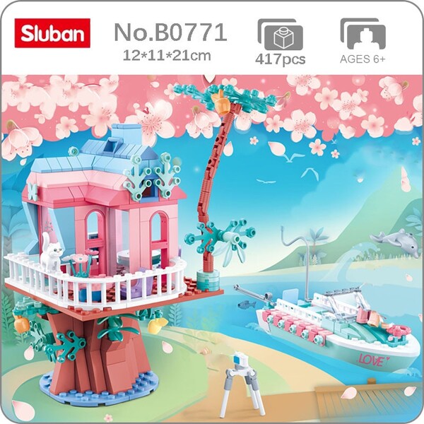 Sluban B0771 Pink Dream Wedding Tree House and Boat