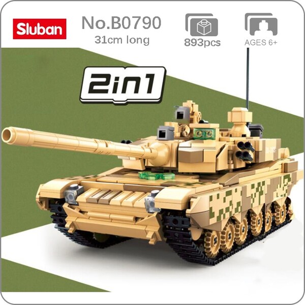 Sluban B0790 Military Army Main Battle Tank Heavy Power 2 in 1