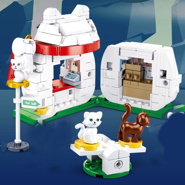 Sluban B0817-0818 Music Instrument Store and Cute Fortune Cat