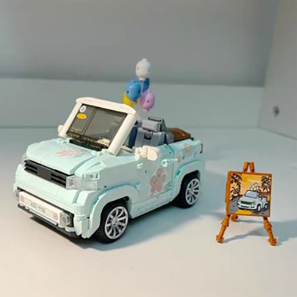 LOZ 1132 Green Open Car with Balloon