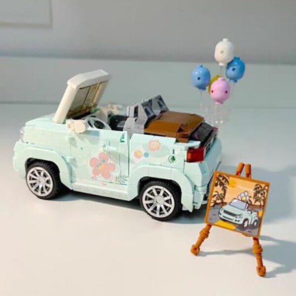 LOZ 1132 Green Open Car with Balloon