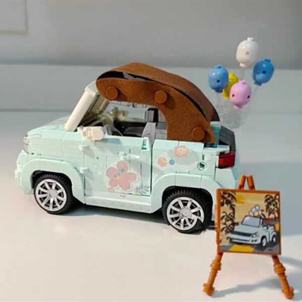 LOZ 1132 Green Open Car with Balloon