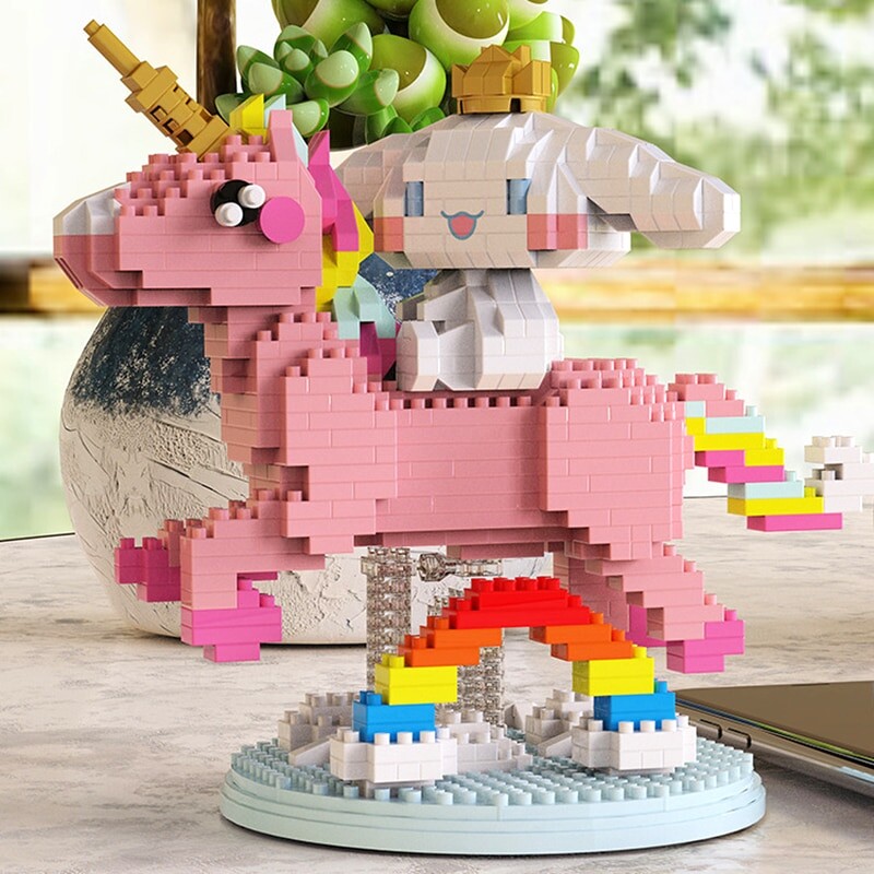 HC Magic 6033 White King Dog with Flying Pink Fairy Horse