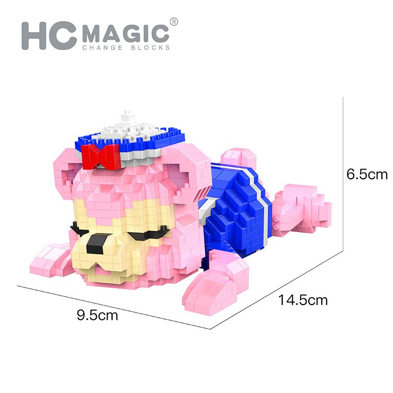 HC Magic 3024 Lying Sleeping Pink Bear in Sailor Suit