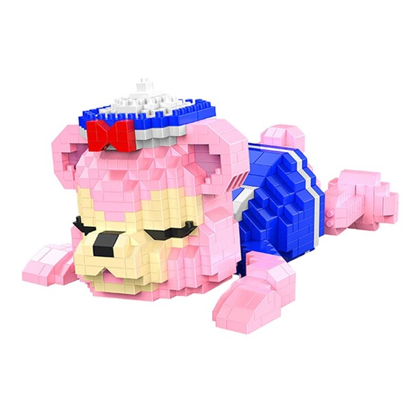 HC Magic 3024 Lying Sleeping Pink Bear in Sailor Suit