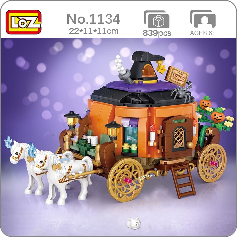 LOZ 1134 Halloween Pumpkin Wagon