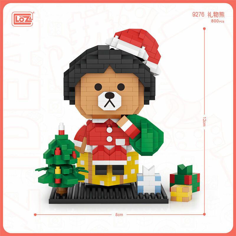 LOZ 9276 Christmas Bear Boy in Santa Claus Coat with Gifts