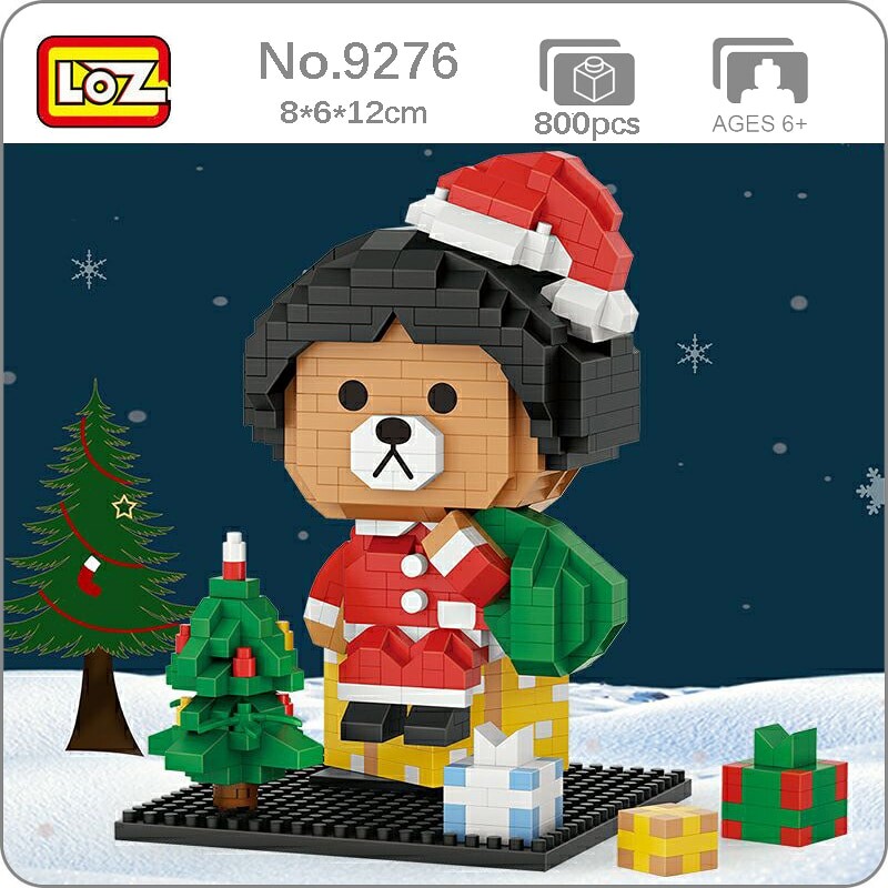 LOZ 9276 Christmas Bear Boy in Santa Claus Coat with Gifts