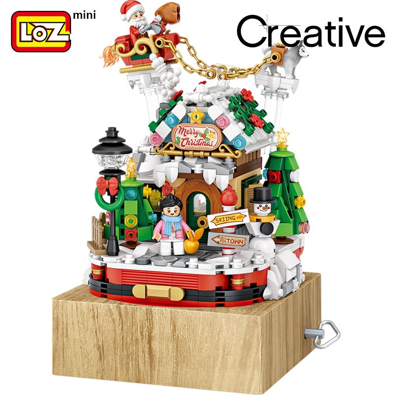 LOZ 1237-1238 Christmas House Music Box