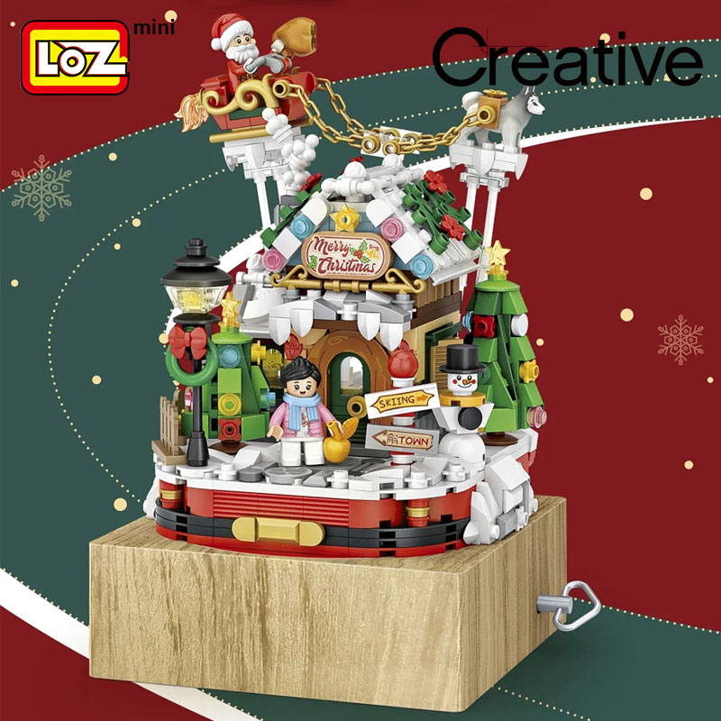 LOZ 1237-1238 Christmas House Music Box