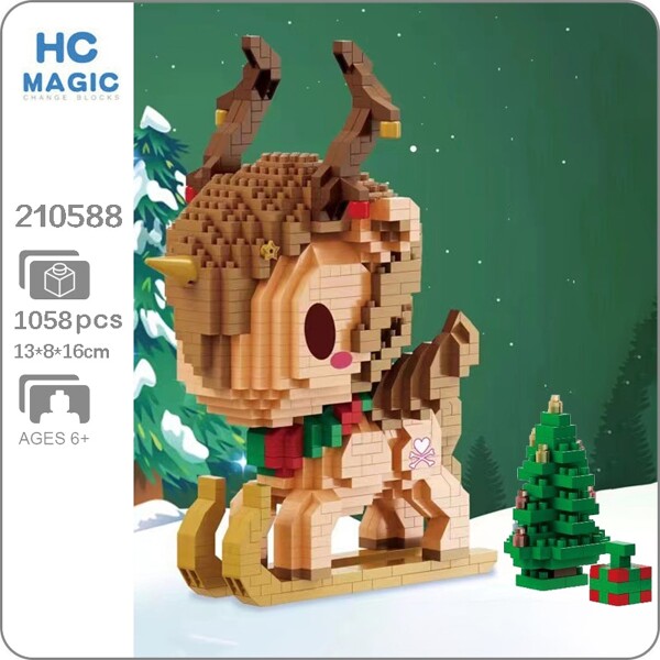 HC Magic 210588 Merry Christmas Deer with Sleigh