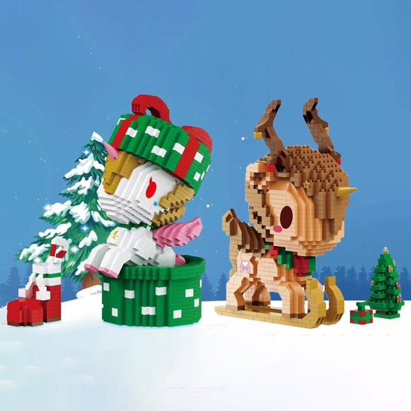 HC Magic 210588-210589 Merry Christmas Gift with a Stocking Horse and Deer with Sleigh
