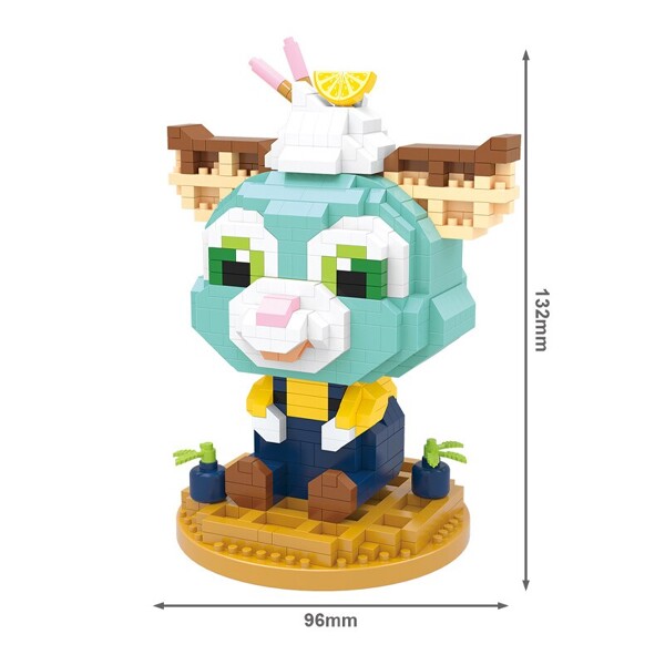 Wise Hawk 2697 Green Cat Cooking Fruit Desserts with Waffle Biscuits