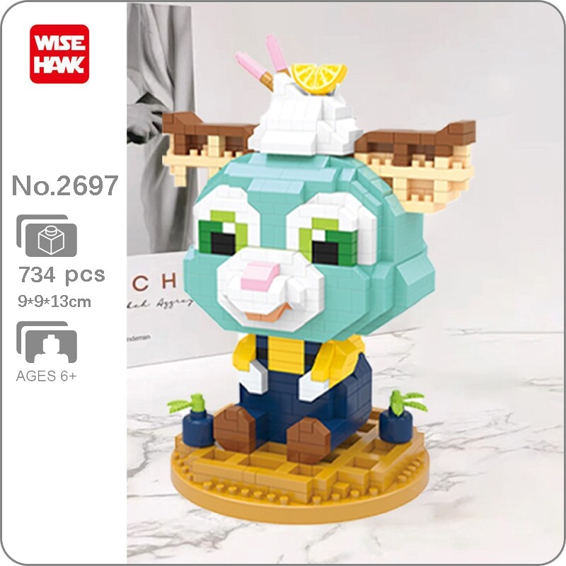 Wise Hawk 2697 Green Cat Cooking Fruit Desserts with Waffle Biscuits