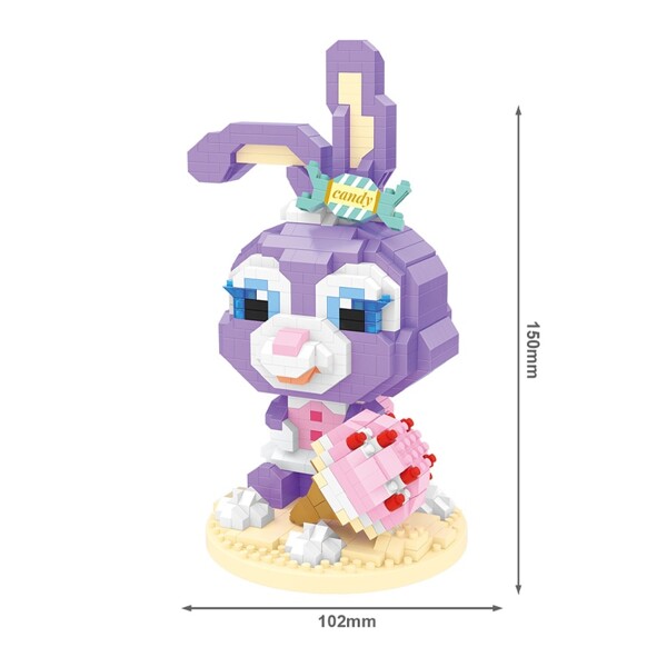 Wise Hawk 2698 Purple Rabbit with Strawberry Ice Cream