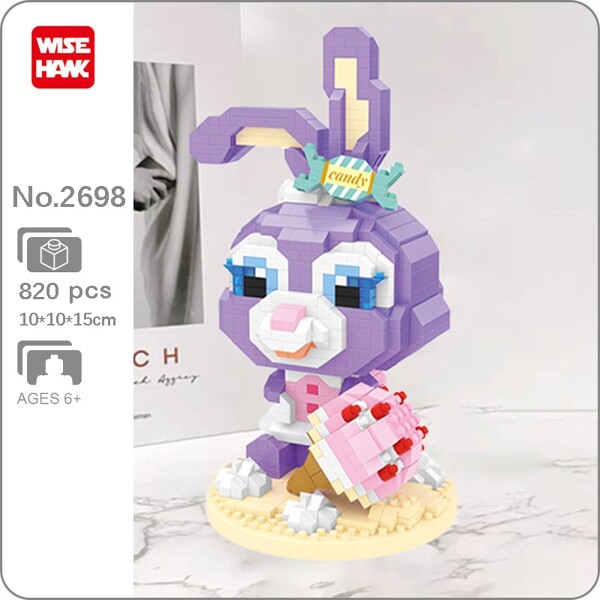 Wise Hawk 2698 Purple Rabbit with Strawberry Ice Cream