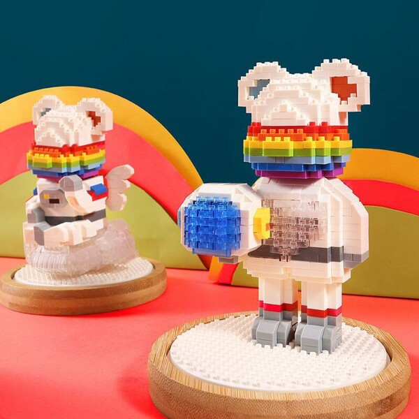 Wise Hawk 2719-2721 Rainbow Angel Bear with LED Light in Display Cover