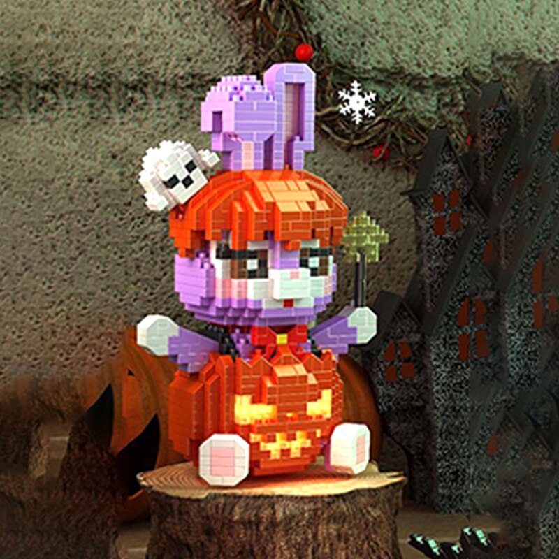 YKO 2165 Halloween Pumpkin Purple Rabbit with Fairy Magic Wand
