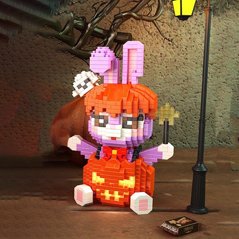 YKO 2165 Halloween Pumpkin Purple Rabbit with Fairy Magic Wand