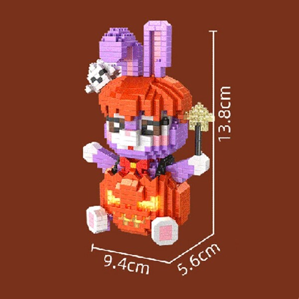 YKO 2165 Halloween Pumpkin Purple Rabbit with Fairy Magic Wand
