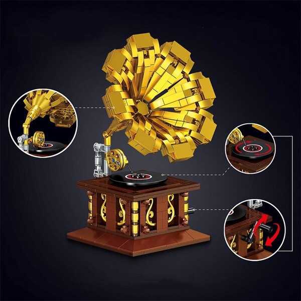 ZHEGAO 00937 Vintage Hand-Operated Gramophone