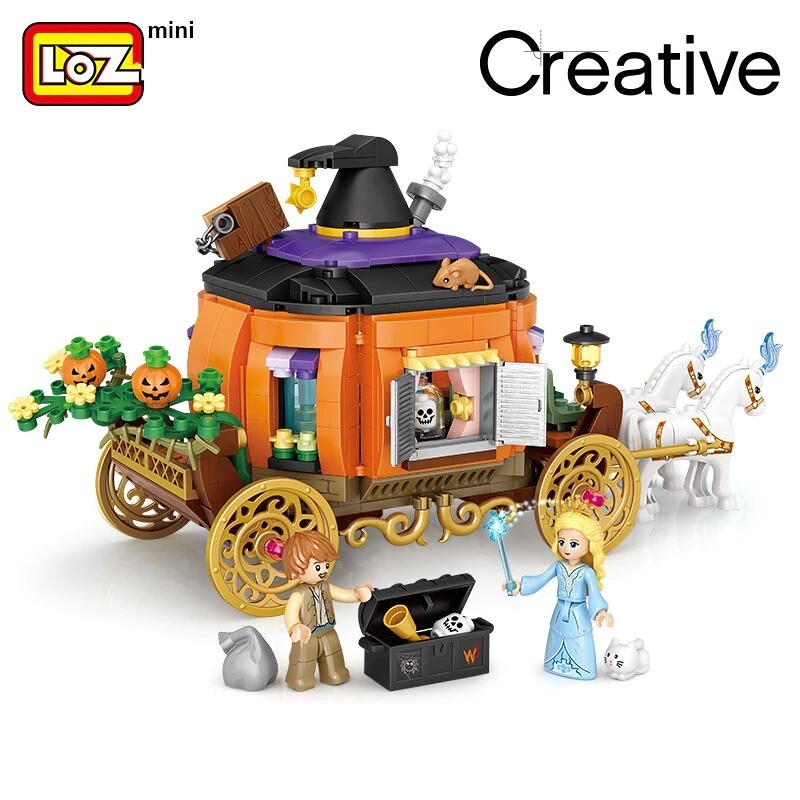 LOZ 1134 Halloween Pumpkin Wagon