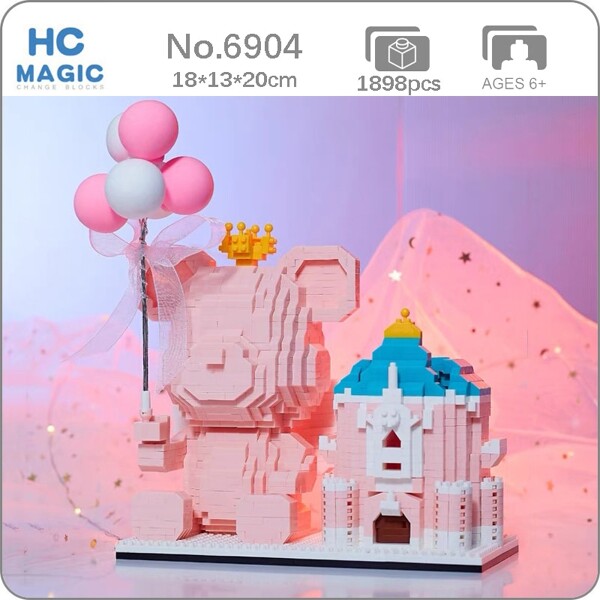 HC Magic 6904 Angel Bear Holding Balloon and Castle Pen