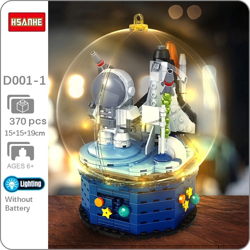 Hsanhe D001-1 Astronaut and Shuttle in Crystal Ball with LED Light