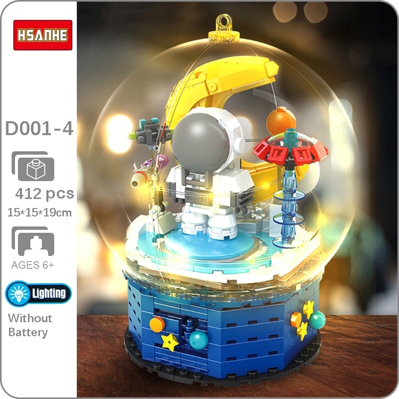 Hsanhe D001-4 Astronaut and Moon in Crystal Ball with LED Light - LOZ  Blocks Official Store
