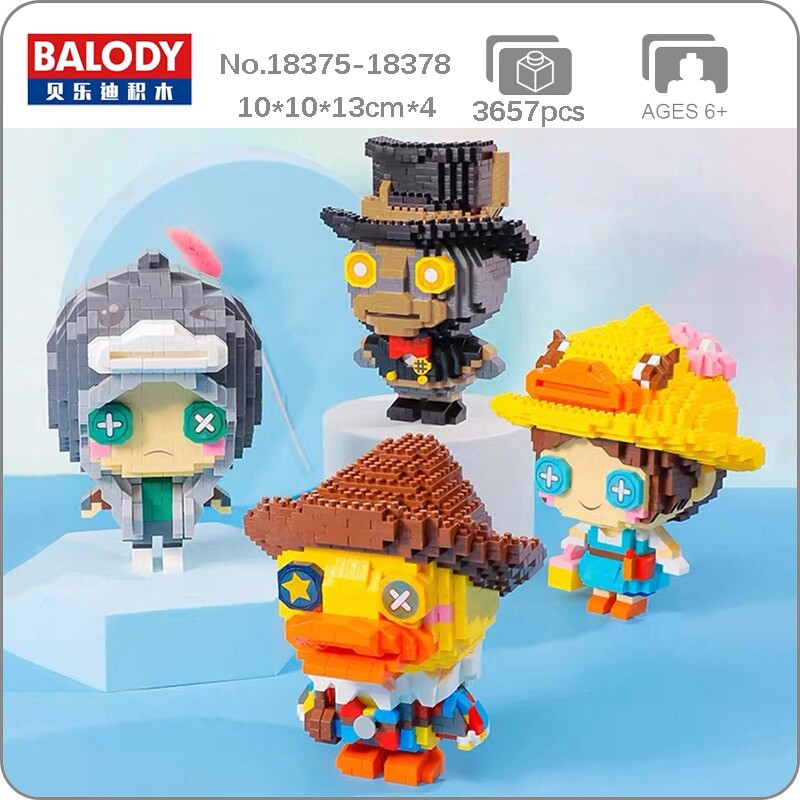 Balody 16057 Cartoon Royal Blue Bear Soldier Mini Diamond Blocks Building Toy 