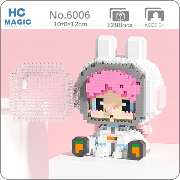HC 6006 Space Rabbit Animal Astronaut Helmet Sit Doll