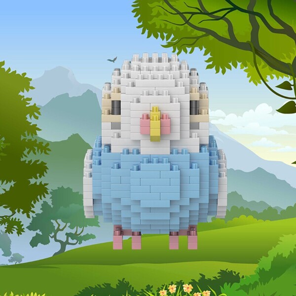 SC 8809-1 Animal World Blue Parrot Fly Bird Budgerigar 3D