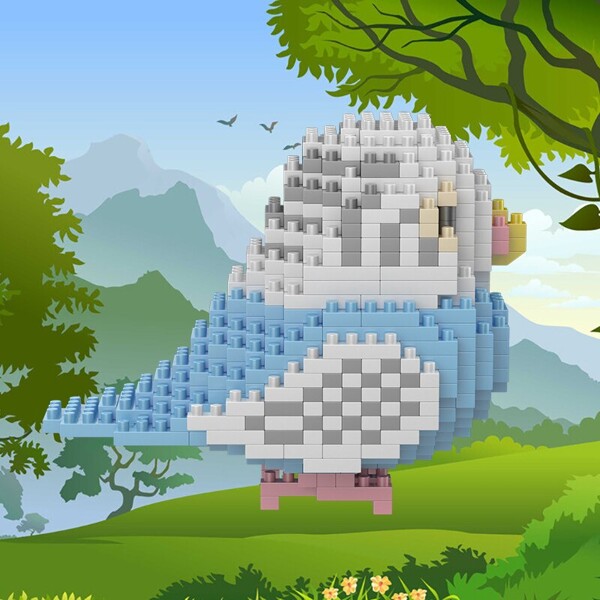 SC 8809-1 Animal World Blue Parrot Fly Bird Budgerigar 3D