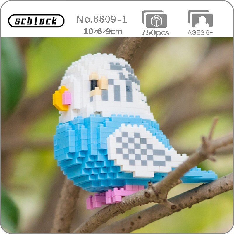 SC 8809-1 Animal World Blue Parrot Fly Bird Budgerigar 3D