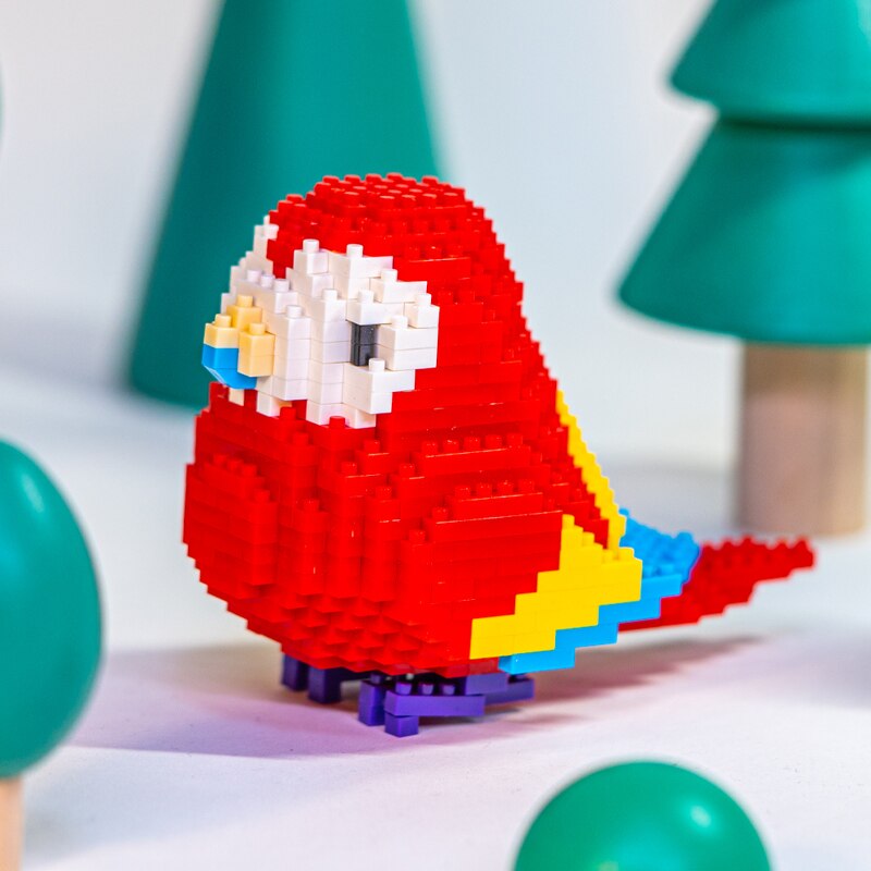 SC 8809-3 Animal World Red Parrot Fly Bird Parakeet 3D
