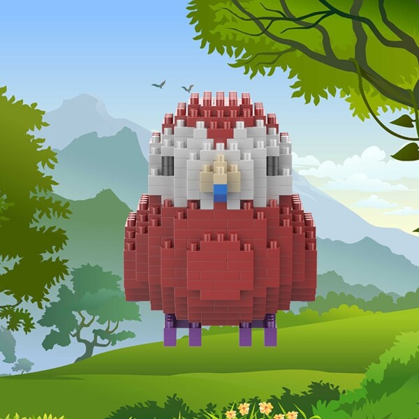 SC 8809-3 Animal World Red Parrot Fly Bird Parakeet 3D