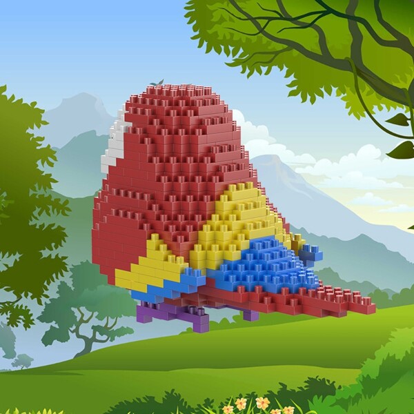 SC 8809-3 Animal World Red Parrot Fly Bird Parakeet 3D