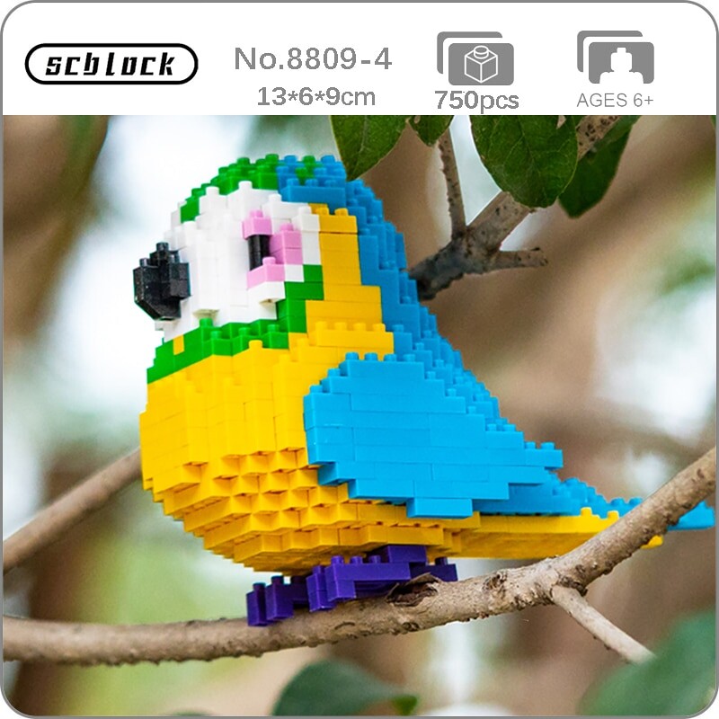 SC 8809-4 Animal World Yellow Parrot Fly Bird Parakeet 3D