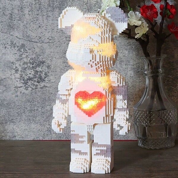 YKO 2155 Cartoon White Heart Bear