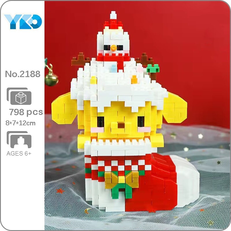YKO 2188 Winter Merry Christmas Stocking Dog Animal Snowman 3D