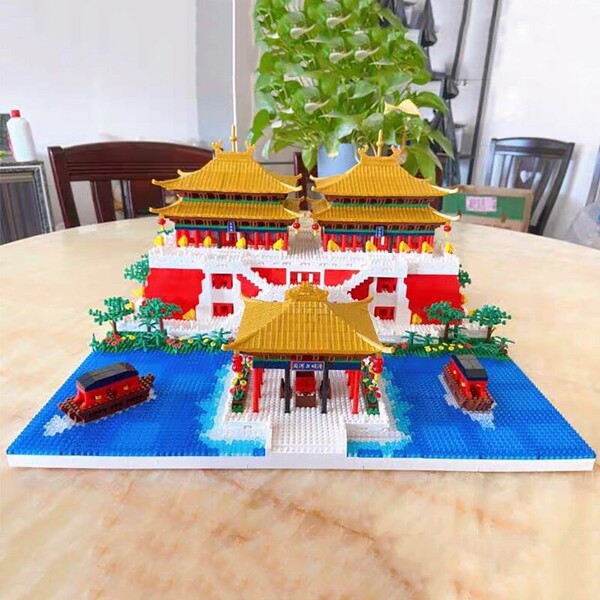 YZ 097 World Architecture Ancient Palace Pavilion River Ship Boat 3D