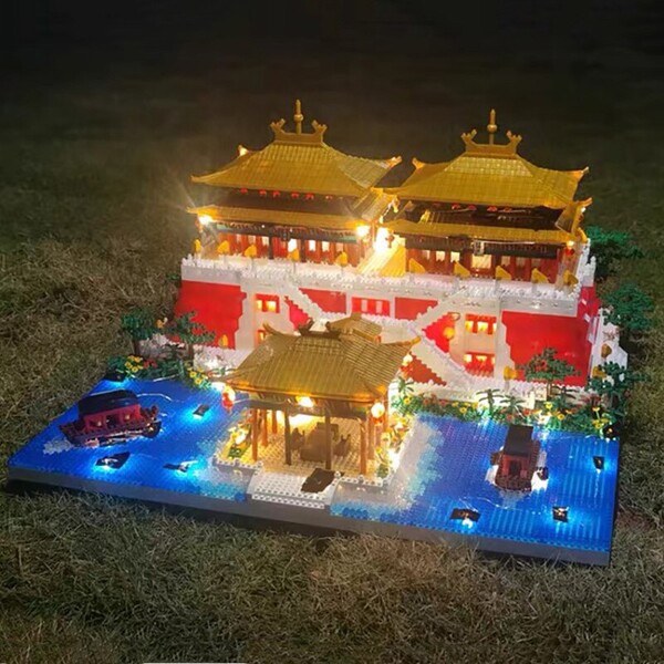 YZ 097 World Architecture Ancient Palace Pavilion River Ship Boat 3D