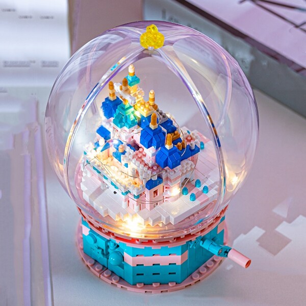 ZRK 7888 Architecture Rotate Castle Palace Crystal Ball LED Light