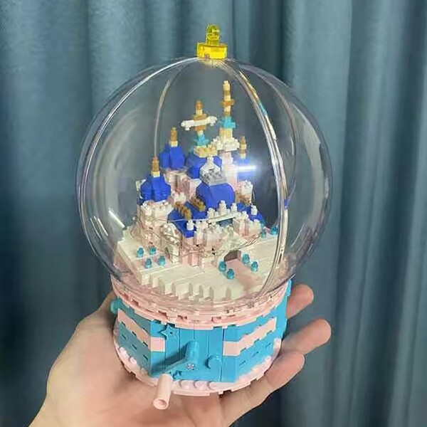 ZRK 7888 Architecture Rotate Castle Palace Crystal Ball LED Light